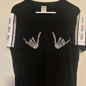 VS Pink Sequin Bling Ghosting You Halloween Top L